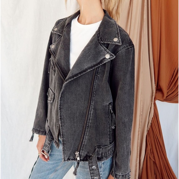 12th Tribe | Black Denim Jacket - Picture 3 of 3